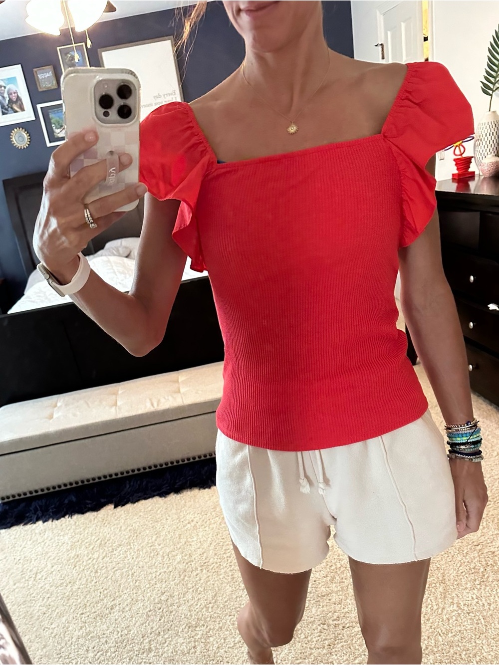 Women’s ruffle sleeved top size small